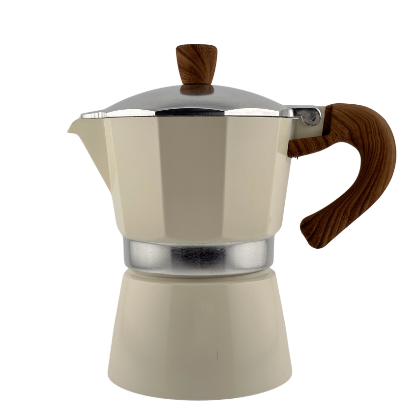 Гейзерная кофеварка MOKA 150мл бежевая